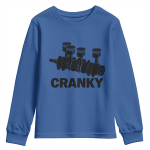 Cranky Car Engine Crankshaft Cars Lover Youth Sweatshirt Mechanics Father Day TS10 Royal Blue Print Your Wear