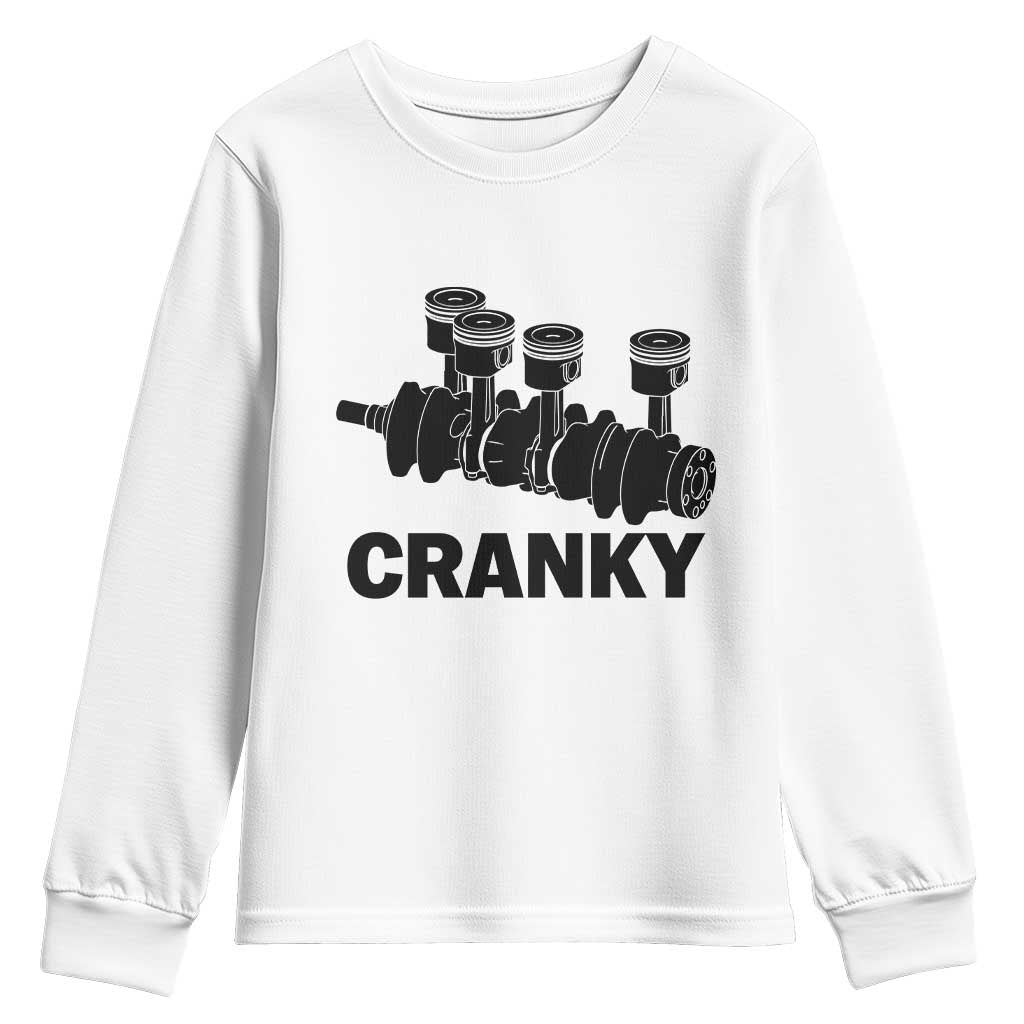 Cranky Car Engine Crankshaft Cars Lover Youth Sweatshirt Mechanics Father Day TS10 White Print Your Wear