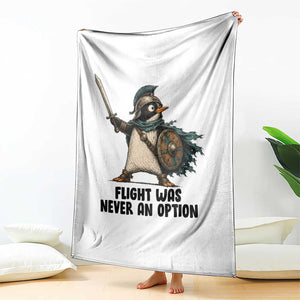 Flight Was Never An Option Funny Penguin Throw Blanket Sarcastic Dark Humor Animal TS10 Print Your Wear