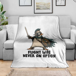 Flight Was Never An Option Funny Penguin Throw Blanket Sarcastic Dark Humor Animal TS10 Print Your Wear