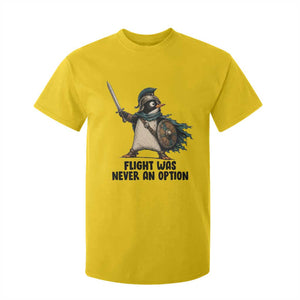 Flight Was Never An Option Funny Penguin T Shirt For Kid Sarcastic Dark Humor Animal TS10 Daisy Print Your Wear