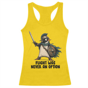 Flight Was Never An Option Funny Penguin Racerback Tank Top Sarcastic Dark Humor Animal TS10 Daisy Print Your Wear