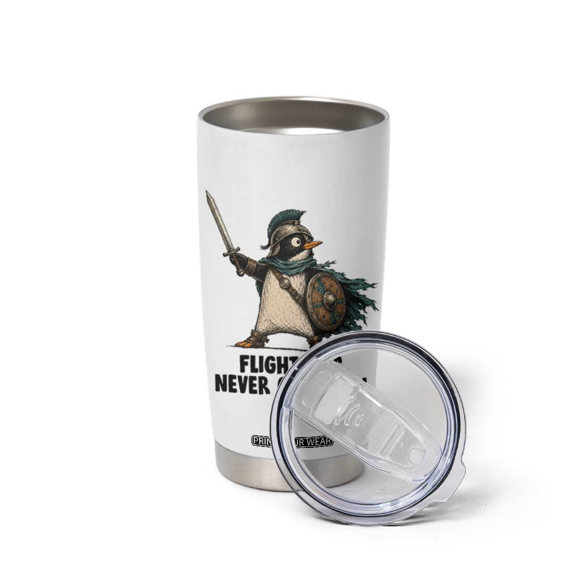 Flight Was Never An Option Funny Penguin Tumbler Cup Sarcastic Dark Humor Animal TS10 Print Your Wear