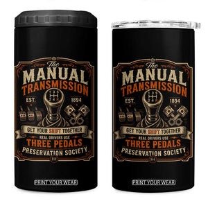 Car Guy 4 in 1 Can Cooler Tumbler The Manual Transmission Preservation Society TS10 One Size: 16 oz Black Print Your Wear