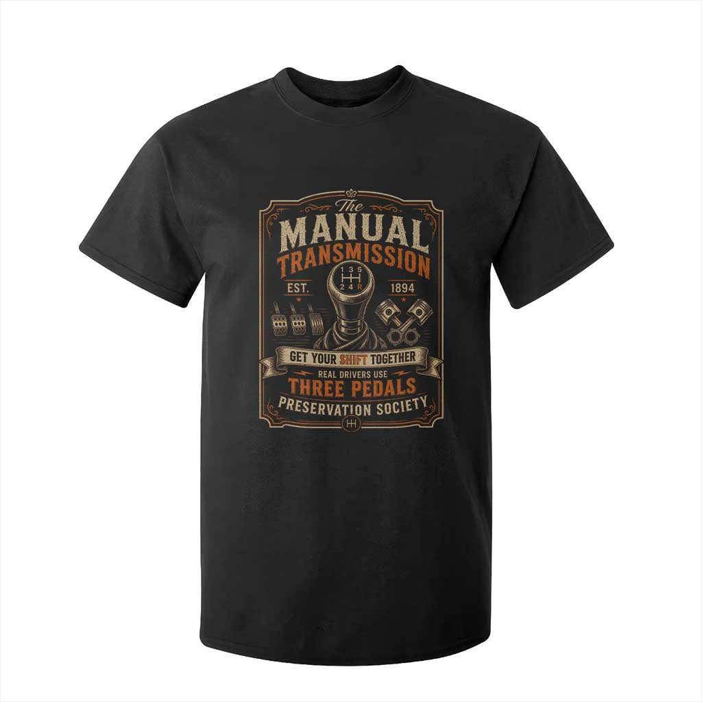 Car Guy T Shirt For Kid The Manual Transmission Preservation Society TS10 Black Print Your Wear