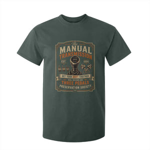 Car Guy T Shirt For Kid The Manual Transmission Preservation Society TS10 Dark Forest Green Print Your Wear