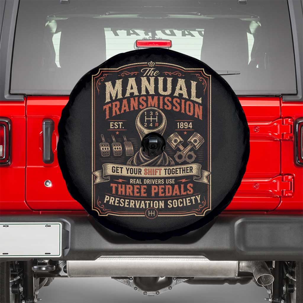 Car Guy Spare Tire Cover The Manual Transmission Preservation Society TS10 Black Print Your Wear