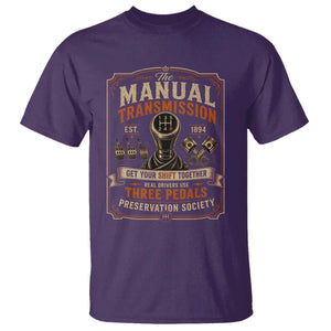 Car Guy T Shirt The Manual Transmission Preservation Society TS10 Purple Print Your Wear
