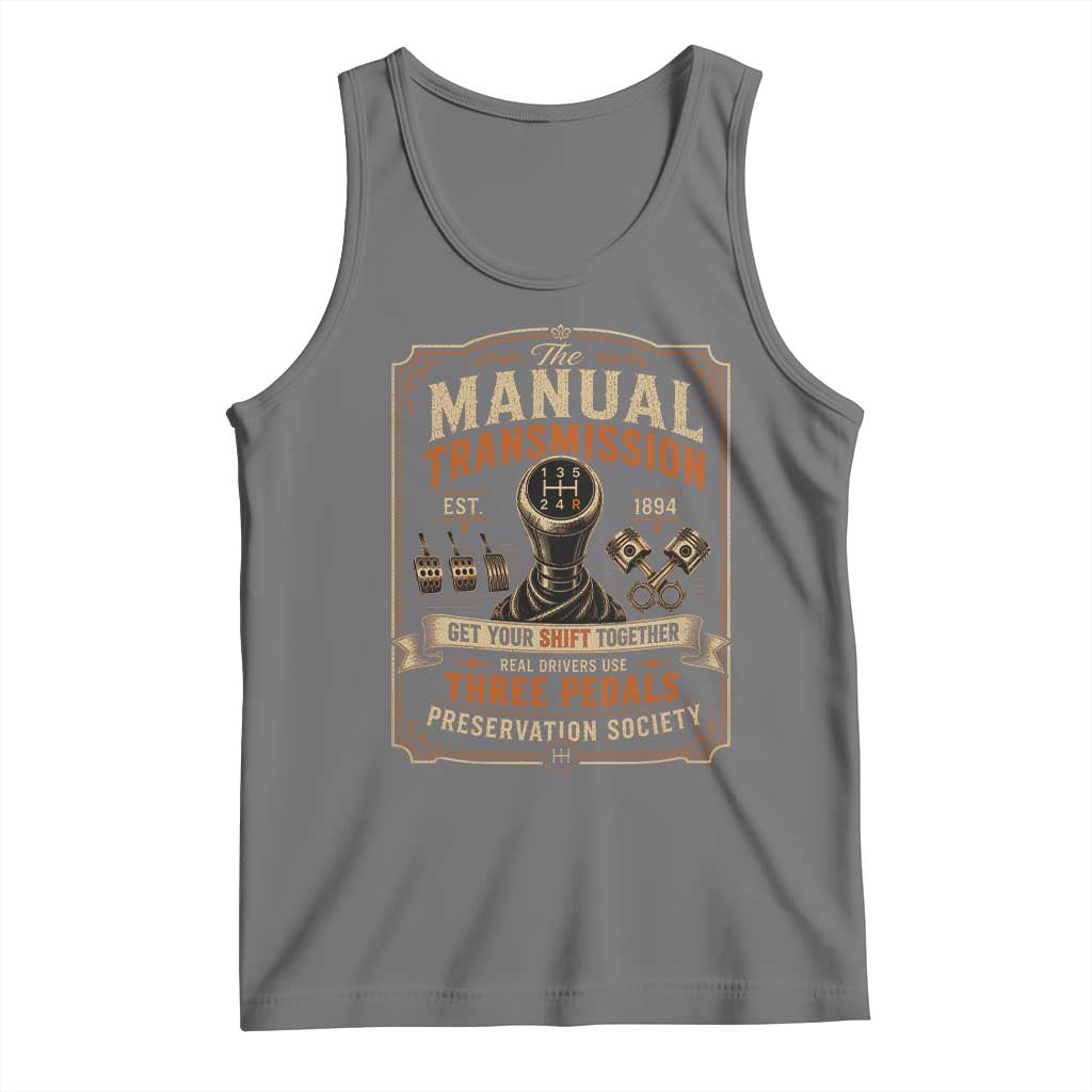 Car Guy Tank Top The Manual Transmission Preservation Society TS10 Black Heather Print Your Wear