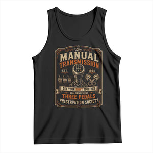 Car Guy Tank Top The Manual Transmission Preservation Society TS10 Black Print Your Wear