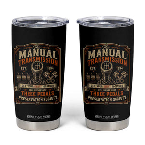 Car Guy Tumbler Cup The Manual Transmission Preservation Society TS10 Black Print Your Wear