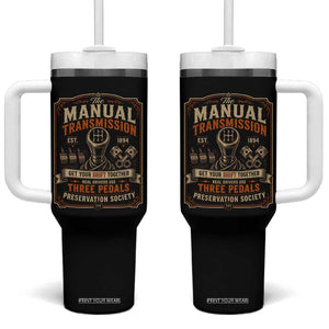Car Guy Tumbler With Handle The Manual Transmission Preservation Society TS10 One Size: 40 oz Black Print Your Wear