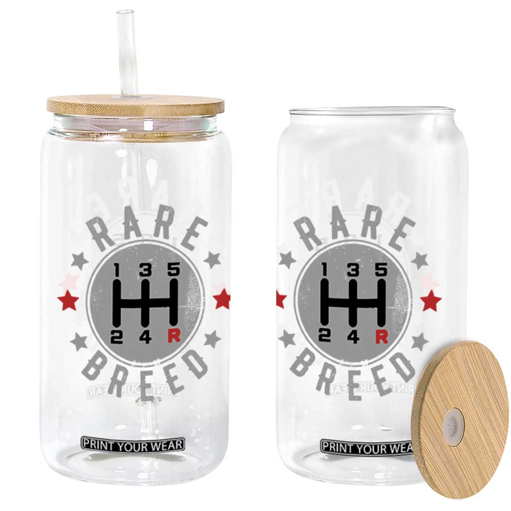 Rare Breed Manual Transmission Stick Shift Driver Glass Can Vintage Distressed Graphic