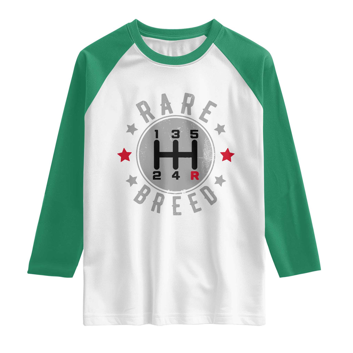 Rare Breed Manual Transmission Stick Shift Driver Raglan Shirt Vintage Distressed Graphic