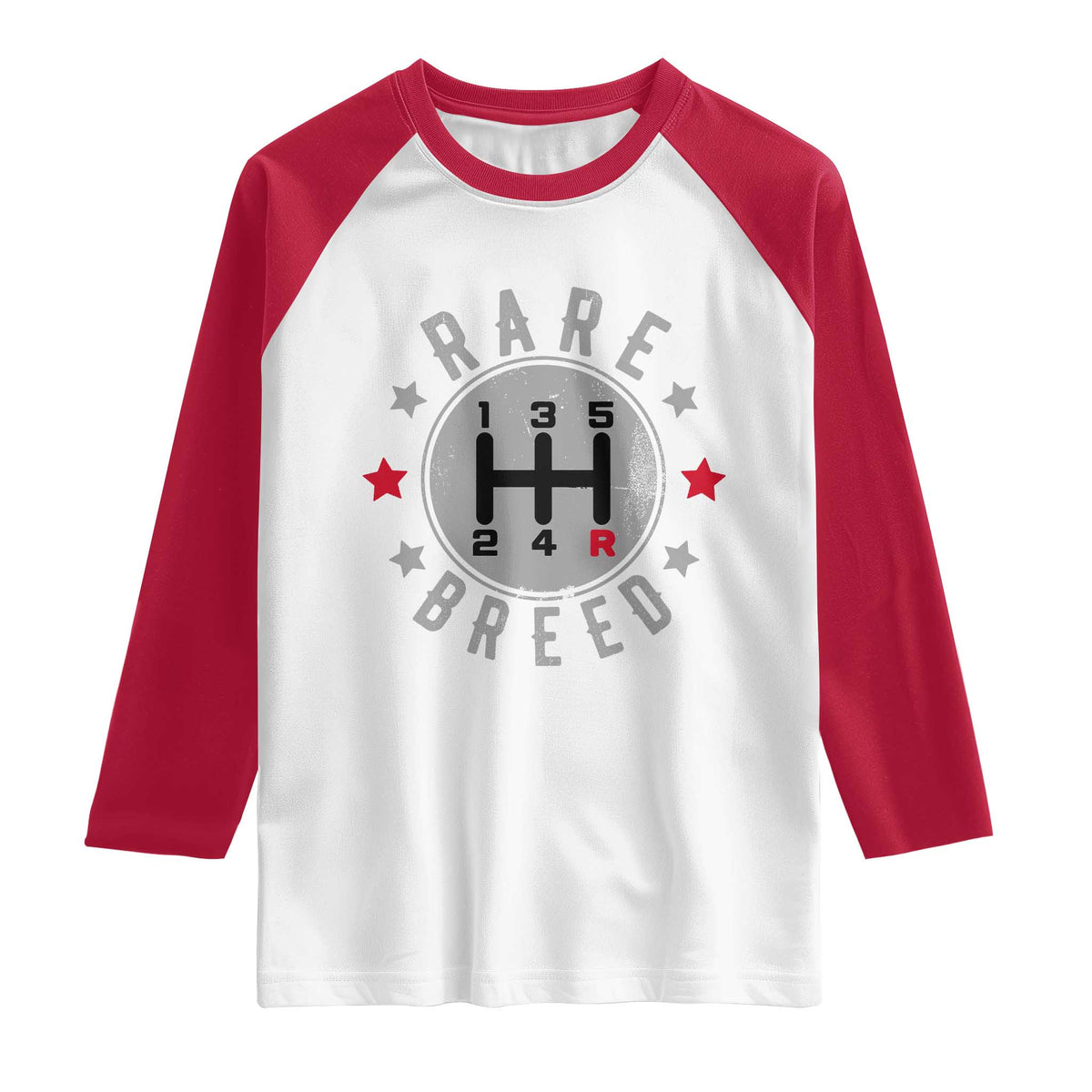 Rare Breed Manual Transmission Stick Shift Driver Raglan Shirt Vintage Distressed Graphic