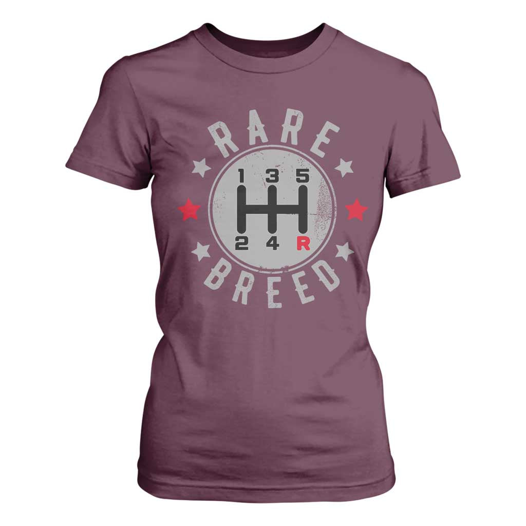 Rare Breed Manual Transmission Stick Shift Driver T Shirt For Women Vintage Distressed Graphic