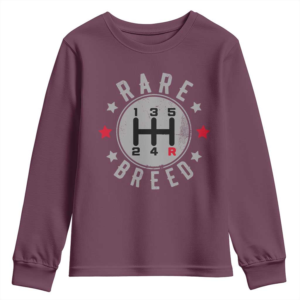 Rare Breed Manual Transmission Stick Shift Driver Youth Sweatshirt Vintage Distressed Graphic