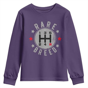 Rare Breed Manual Transmission Stick Shift Driver Youth Sweatshirt Vintage Distressed Graphic