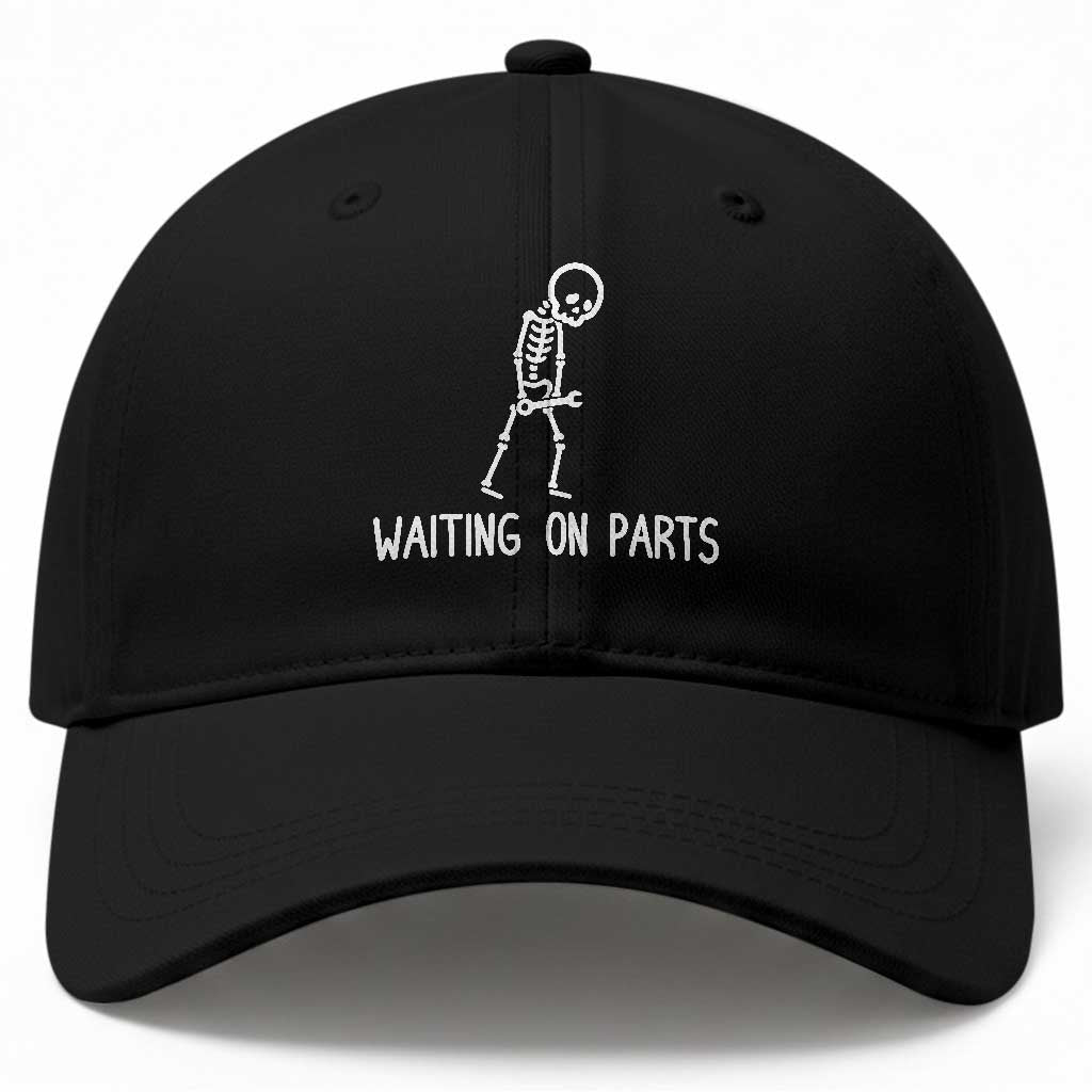 Waiting on Parts Mechanic Skeleton Baseball Cap Garage Car Guy Auto Repair Life