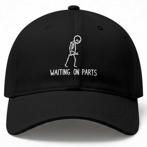 Waiting on Parts Mechanic Skeleton Baseball Cap Garage Car Guy Auto Repair Life