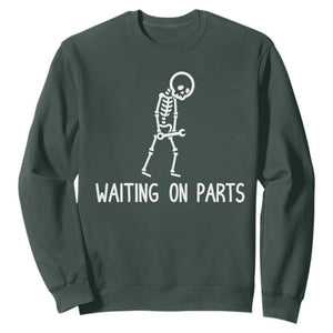 Waiting on Parts Mechanic Skeleton Sweatshirt Garage Car Guy Auto Repair Life