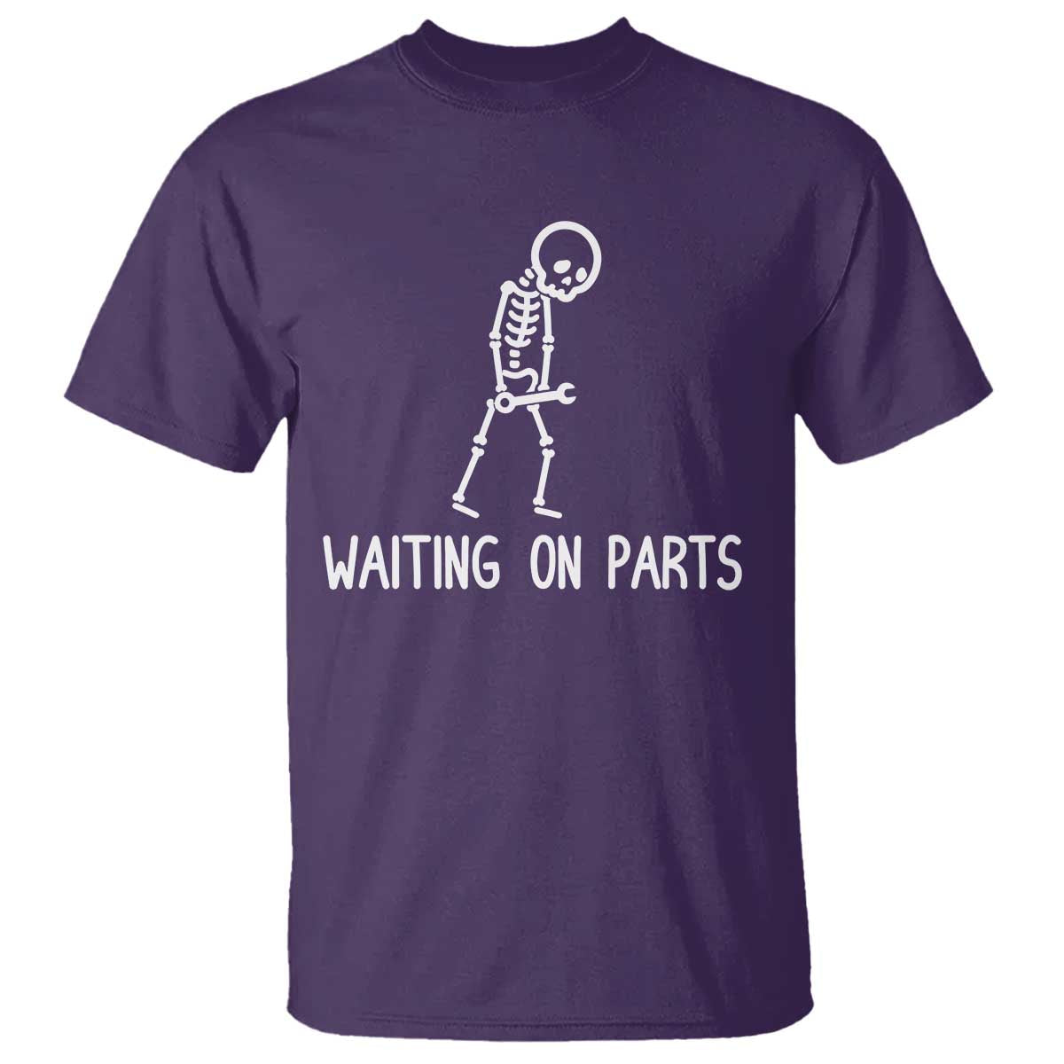 Waiting on Parts Mechanic Skeleton T Shirt Garage Car Guy Auto Repair Life