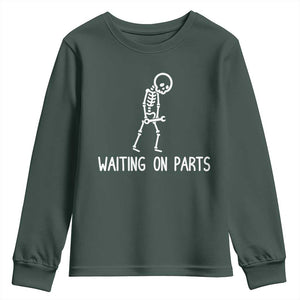 Waiting on Parts Mechanic Skeleton Youth Sweatshirt Garage Car Guy Auto Repair Life