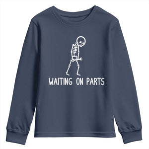 Waiting on Parts Mechanic Skeleton Youth Sweatshirt Garage Car Guy Auto Repair Life