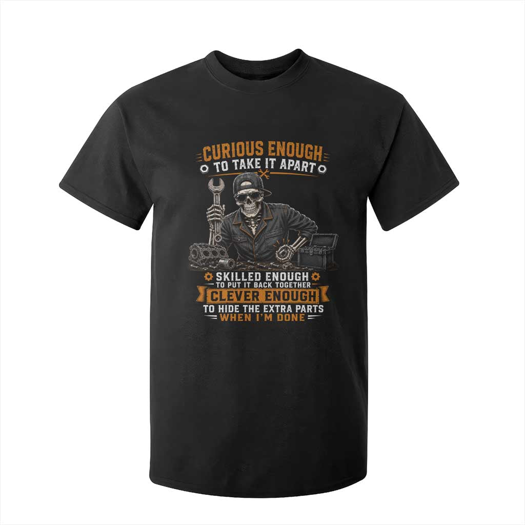 Mechanic Skeleton T Shirt For Kid Curious Enough to Take It Apart Car Auto Repair Garage TS10 Black Print Your Wear