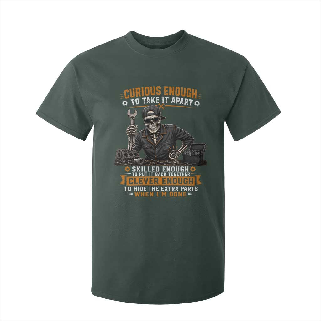 Mechanic Skeleton T Shirt For Kid Curious Enough to Take It Apart Car Auto Repair Garage