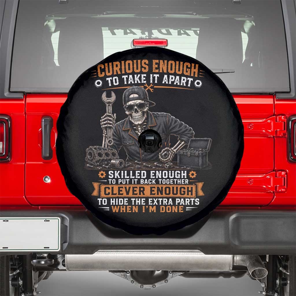 Mechanic Skeleton Spare Tire Cover Curious Enough to Take It Apart Car Auto Repair Garage