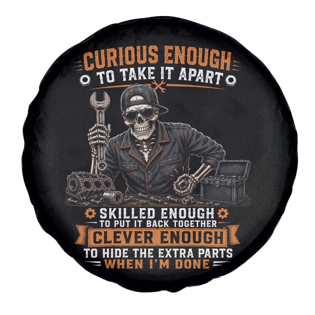 Mechanic Skeleton Spare Tire Cover Curious Enough to Take It Apart Car Auto Repair Garage