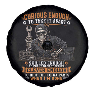 Mechanic Skeleton Spare Tire Cover Curious Enough to Take It Apart Car Auto Repair Garage