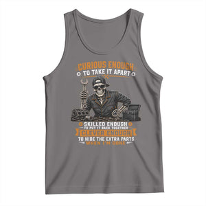 Mechanic Skeleton Tank Top Curious Enough to Take It Apart Car Auto Repair Garage