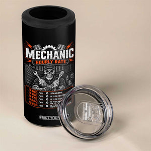 Mechanic Skeleton 4 in 1 Can Cooler Tumbler Funny Hourly Rate Auto Car Garage Labor Rates