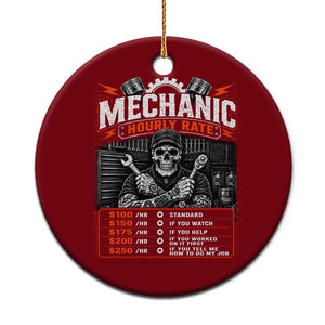 Mechanic Skeleton Ceramic Ornament Funny Hourly Rate Auto Car Garage Labor Rates
