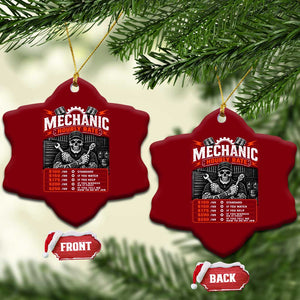 Mechanic Skeleton Ceramic Ornament Funny Hourly Rate Auto Car Garage Labor Rates