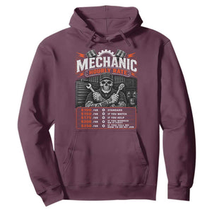 Mechanic Skeleton Hoodie Funny Hourly Rate Auto Car Garage Labor Rates