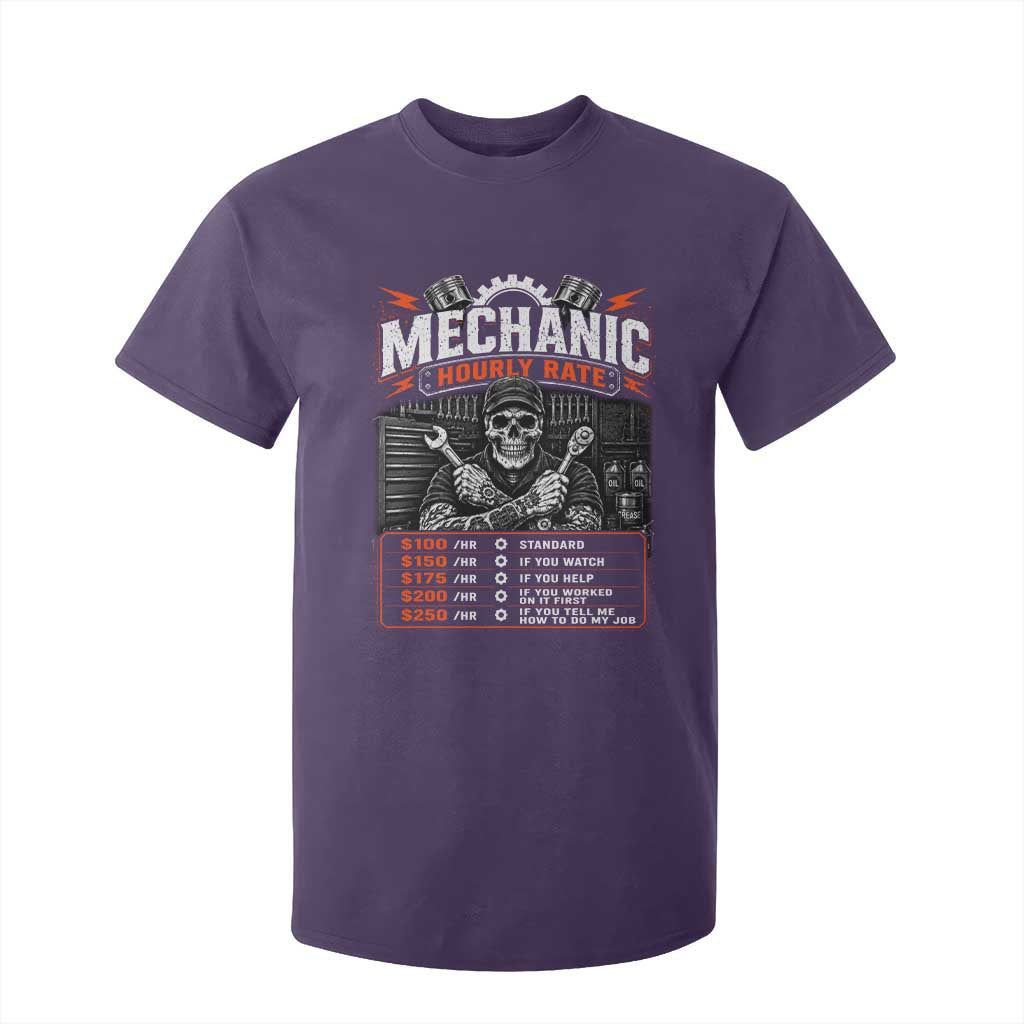Mechanic Skeleton T Shirt For Kid Funny Hourly Rate Auto Car Garage Labor Rates