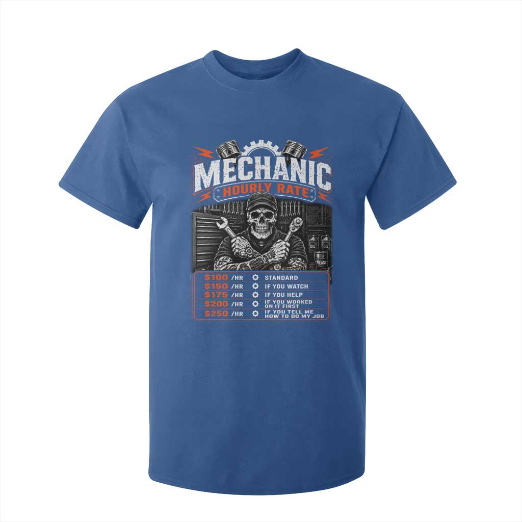 Mechanic Skeleton T Shirt For Kid Funny Hourly Rate Auto Car Garage Labor Rates