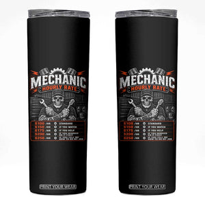 Mechanic Skeleton Skinny Tumbler Funny Hourly Rate Auto Car Garage Labor Rates