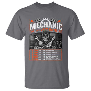 Mechanic Skeleton T Shirt Funny Hourly Rate Auto Car Garage Labor Rates