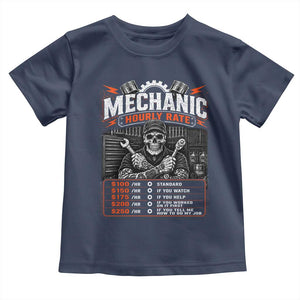 Mechanic Skeleton Toddler T Shirt Funny Hourly Rate Auto Car Garage Labor Rates