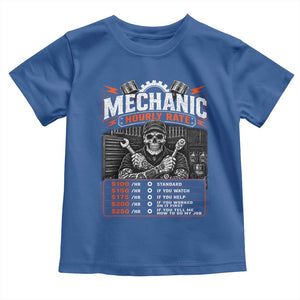 Mechanic Skeleton Toddler T Shirt Funny Hourly Rate Auto Car Garage Labor Rates