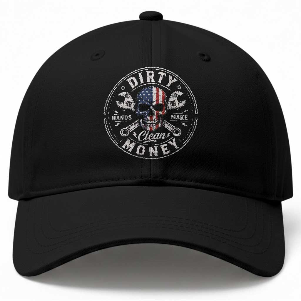 Mechanic Skeleton Baseball Cap My Hands May Be Dirty But My Money is Clean Auto Repair Garage