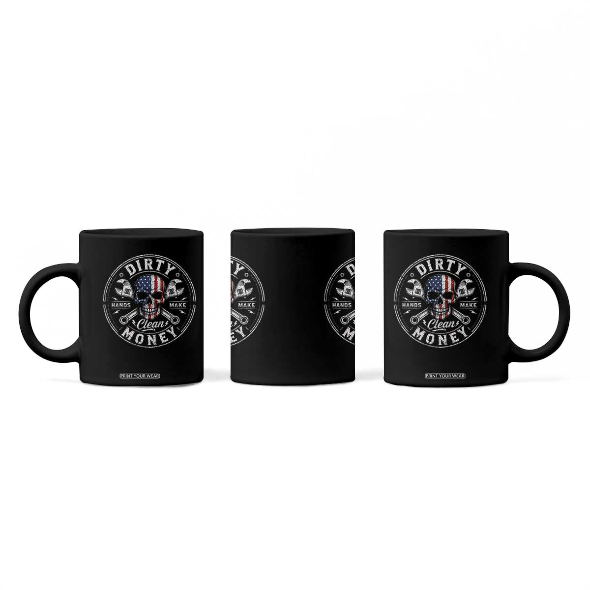 Mechanic Skeleton Coffee Mug My Hands May Be Dirty But My Money is Clean Auto Repair Garage