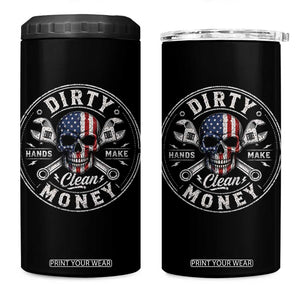 Mechanic Skeleton 4 in 1 Can Cooler Tumbler My Hands May Be Dirty But My Money is Clean Auto Repair Garage