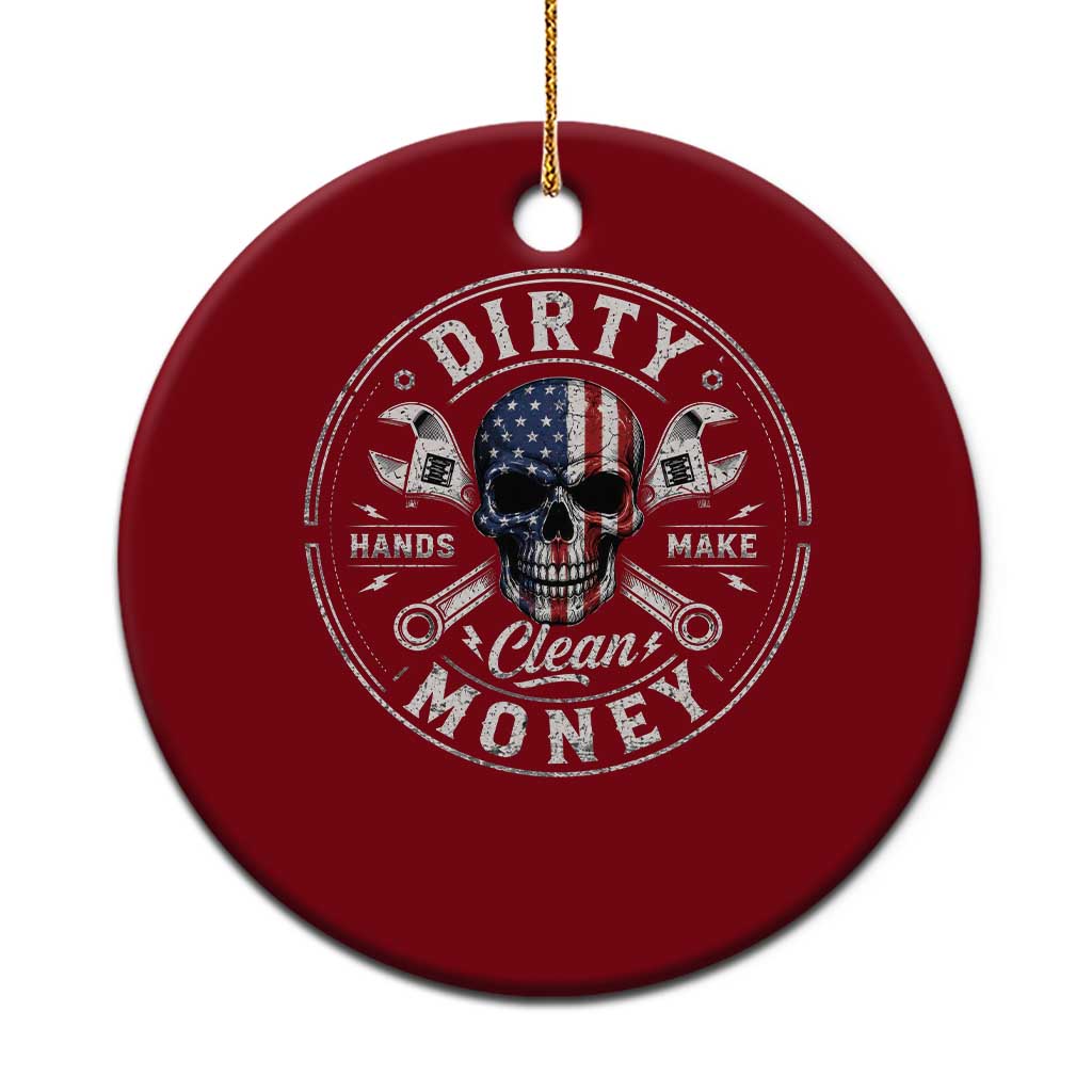 Mechanic Skeleton Ceramic Ornament My Hands May Be Dirty But My Money is Clean Auto Repair Garage TS10 1pc Red Print Your Wear