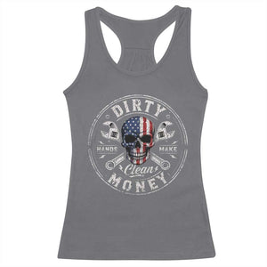 Mechanic Skeleton Racerback Tank Top My Hands May Be Dirty But My Money is Clean Auto Repair Garage