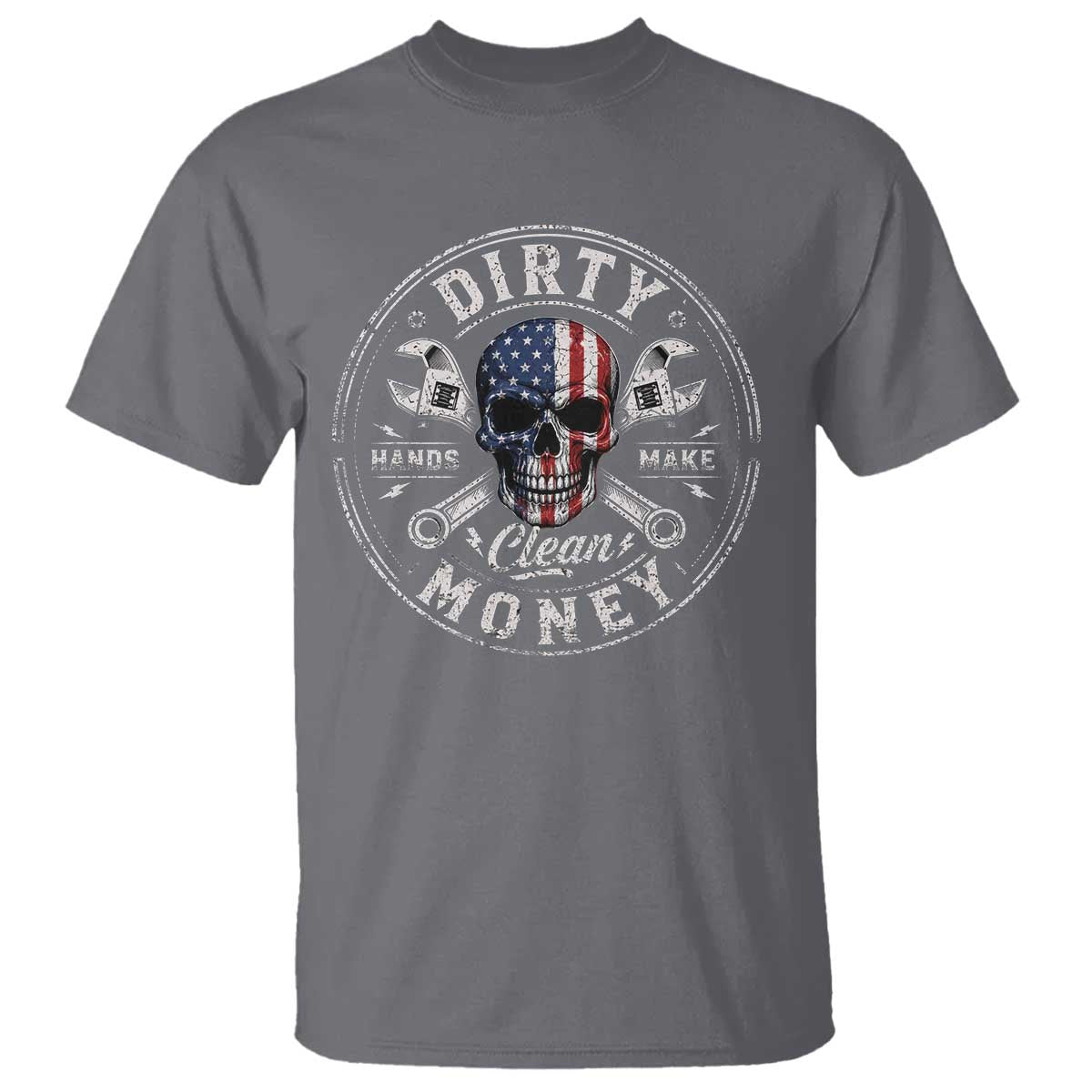 Mechanic Skeleton T Shirt My Hands May Be Dirty But My Money is Clean Auto Repair Garage